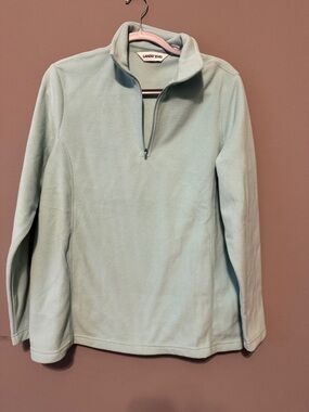 Lands' End Women's Light Mint Green Quarter-Zip Fleece Pullover